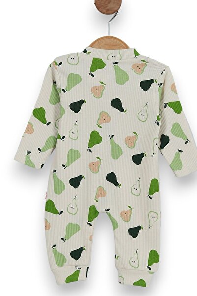 Egelite 0-1-3-6 Months Girl's Jumpsuit - Fruit Print, Fittle and Snap Fastener Jumpsuit Without Booties / Thin Fabric