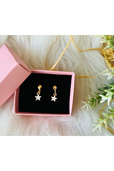 1PARÇAMAVİ Mini yıldız kıstırmalı klipsli çocuk küpesi - DELİKSİZ KÜPE