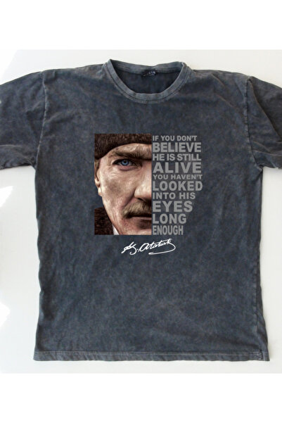 mAddog ATATÜRK "HE IS STILL ALIVE" (RELAX FİT) (büyük beden)(unisex)(arkası i...
