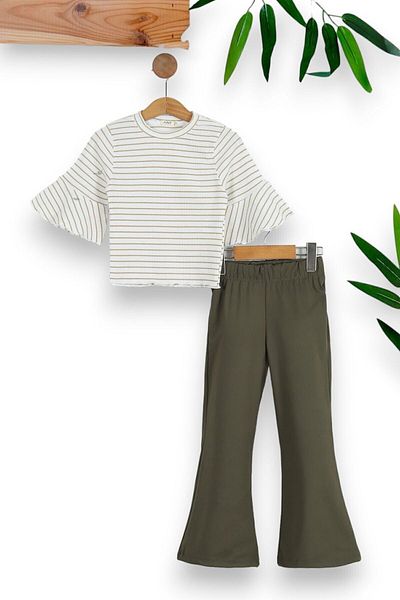 voyyo kids baby Girl's Polyester Wrapped Blouse and Spanish Leg Set