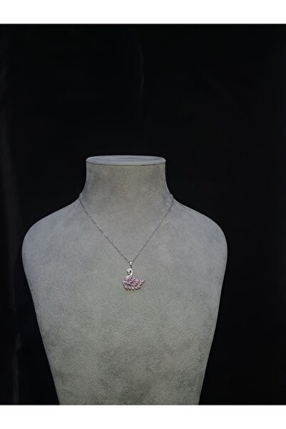 lilith accesuary قلادة البجعة الوردية مع حجر الزركون - الاتجاه الجديد