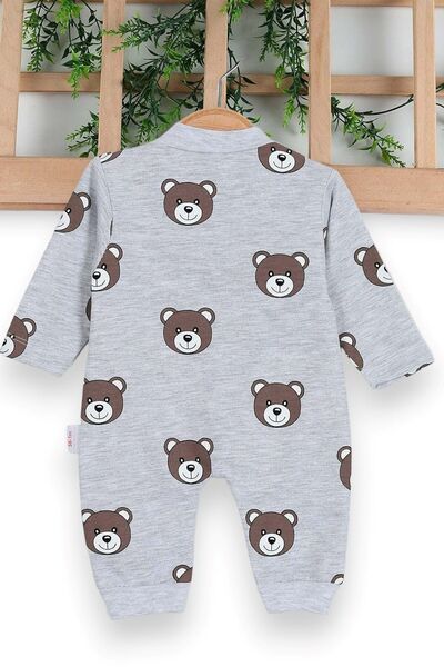 VOY KİDS 0-6 Months UNISEX Jumpsuit - Ayik Printed, Cuffed and Seasonal