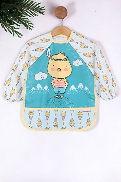 voyyo kids baby CHICK PRINTED UNISEX BABY LONG SLEEVE LIQUIDPROOF FOOD BIB