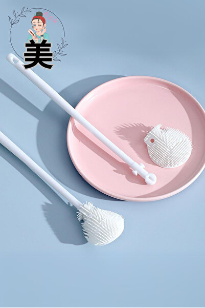 FORSEİ LUCA Beyaz Silikon Kavanoz Biberon Cam Şişe Temizlik Fırçası Pratik Bi...