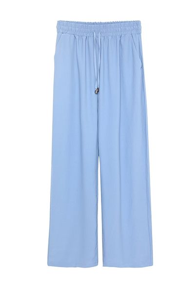 Quzu Pantaloni largi cu talie elastică albastru