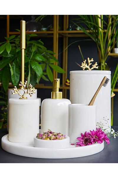 mar&more Set de baie Rollin Marble din 7 piese