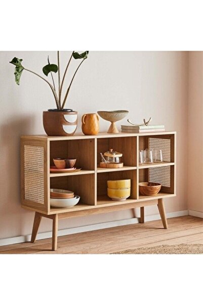 MoldHome Ahşap Doğal Hazeranlı Konsol