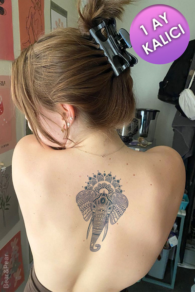 BP Tattoo 1 Ay Kalıcı Tattoo Mandala Fil Dövmesi