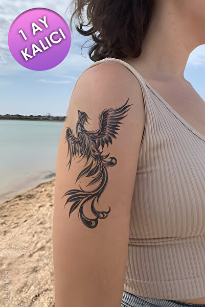BP Tattoo 1 Ay Kalıcı Tattoo Zümrüdü Anka Dövmesi Phoenix Tattoo