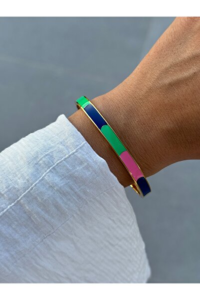 HERCY Renkli Mineli 316l Paslanmaz Ithal Çelik Kelepçe Bileklik