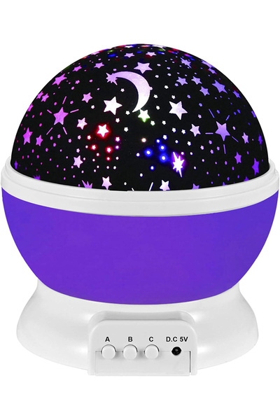 Efege Mor Dönence Projeksiyonlu Çalışma Masa Lambası Ay Yıldızlı Küre Işık Ya...