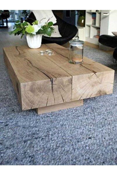 Genel Markalar Masif Tasarım Kütük Orta Sehpa