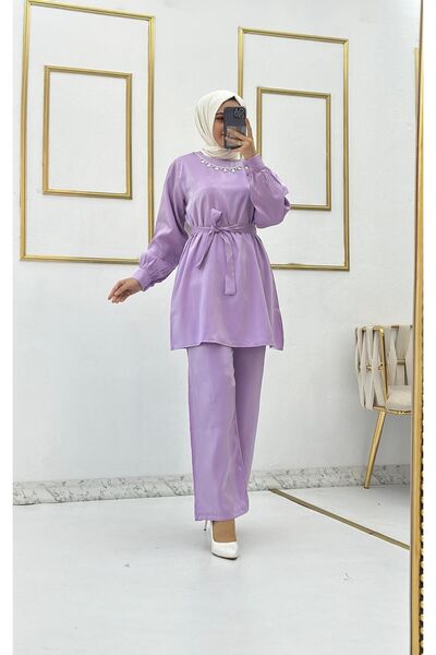 Moda Krash TREND SATIN SET WITH NECKLACE