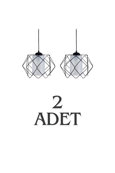 retro home design 2 Pieces Black and White Mica - Multi Square Chandelier Living Room Kitchen Hall (2 Pieces)