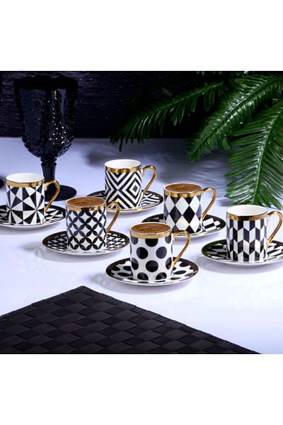 Kosova Porcelain 6-Piece Cup Set 90cc