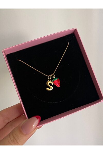ZWEIG Çilekli Harfli Çelik Kolye