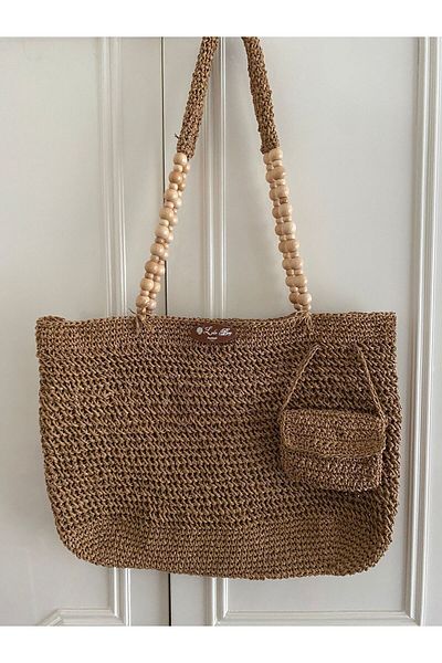 Ramada Çanta Straw Paper Rope Knitted Shoulder Bag