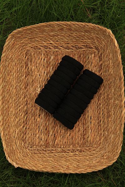 VEGA MODA Set de 20 de barete elastice negre pentru femei - pentru prosop și păr