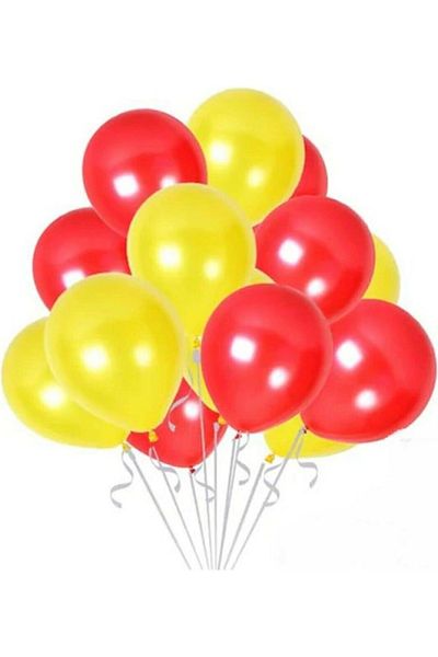 asöy Yellow Red Fan Birthday Party Balloon Yellow Balloon Red Balloon 10 Pcs Balloon