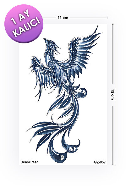 BP Tattoo 1 Ay Kalıcı Tattoo Zümrüdü Anka Dövmesi Phoenix Tattoo