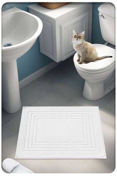 CottonCrafty Βαμβακερό υφαντό Απορροφητικό Χαλάκι Μπάνιου Vera 60x50 εκ