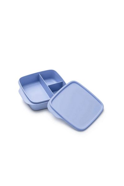 Tupperware Eco Blue Bottle Slim Nutrition Set - 1L Blackberry and 550 ml Compartment