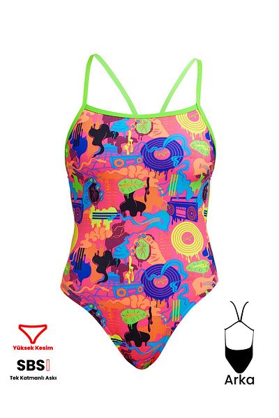 FUNKİTA Funkita Sst Lotsa Pop Women's Training Swimsuit with Wide Back Thin Straps