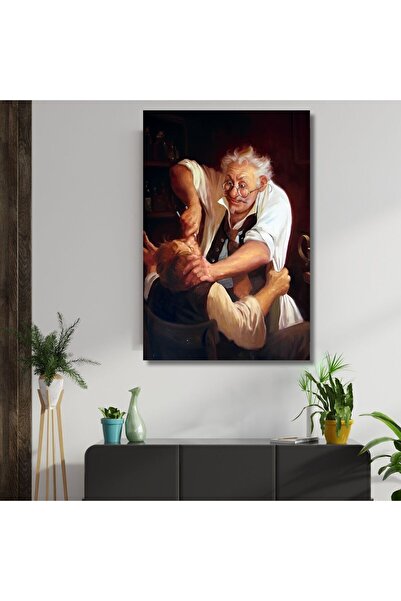 GAAGART Tekli Dikey Kanvas Diş Poliklinik Tablosu İronik Dişçi Görseli