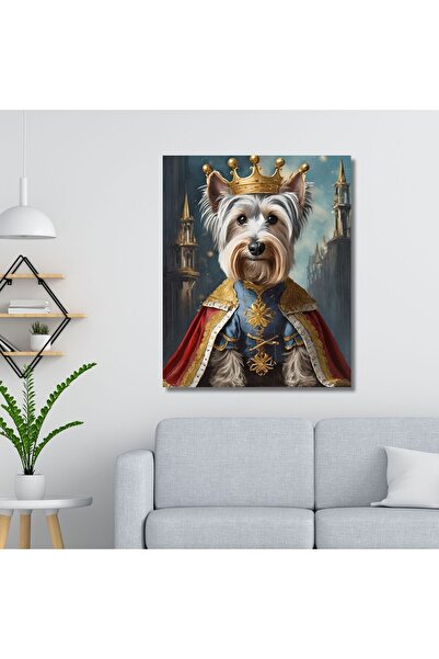 Single Vertical Canvas Wall Table King Costume Terrier Dog