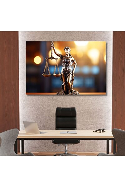 GAAGART Tekli Yatay Kanvas Avukat Büro Tablosu Adalet Terazisi