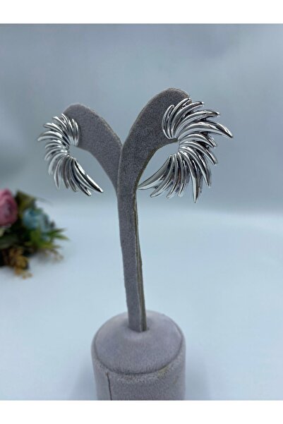 Alitaha Bijuteri Kadın kanat model gümüş renk küpe