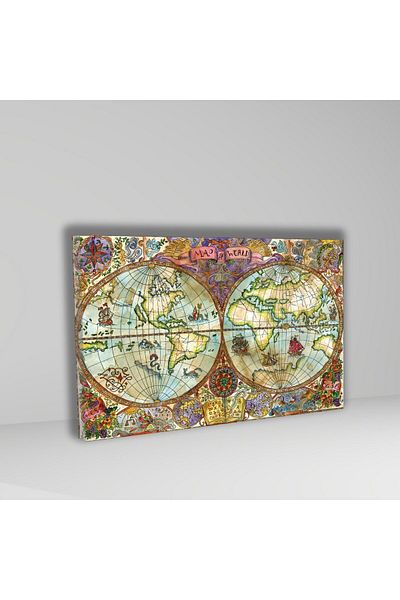 GAAGART Single Horizontal Canvas Painting High Quality Colorful World Map