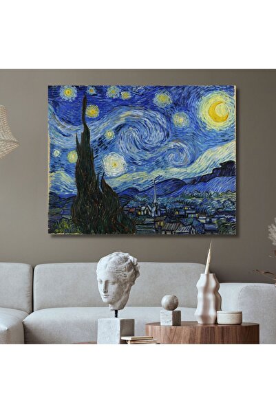 GAAGART Tekli Yatay Kanvas Duvar Tablosu Vincent van Gogh Yıldızlı Gece