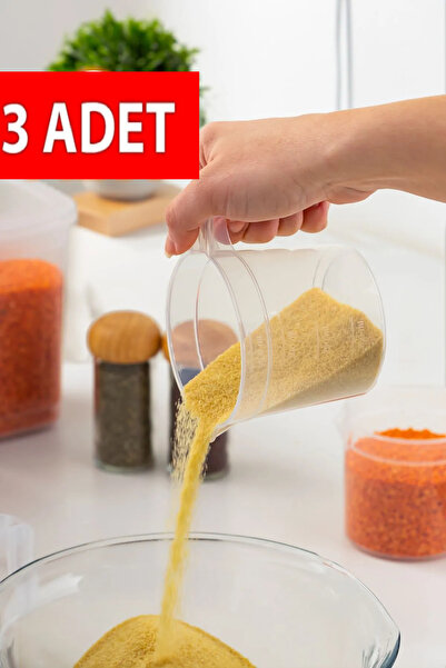 CocoVia ( 3 ADET ) 400 ml Kulplu Şeffaf Plastik Ölçek Kabı - Beher Ölçü Kabı ...