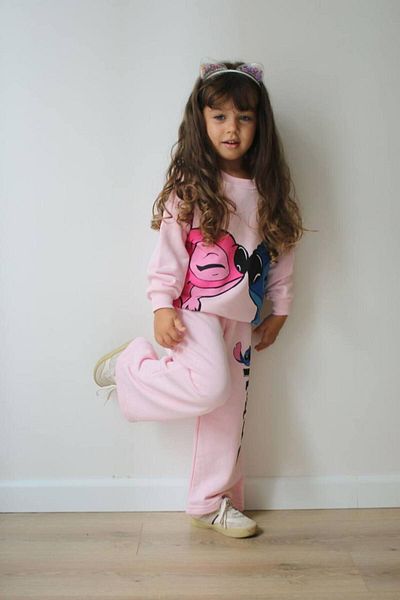CANDA Stick (Stitch) Printed Girl's Top and Bottom Set