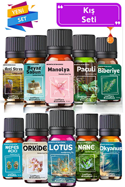 LeafFlora AromaHome Kış Seti - Esansiyel Uçucu Yağ - Oda ve Ortam Kokuları - ...