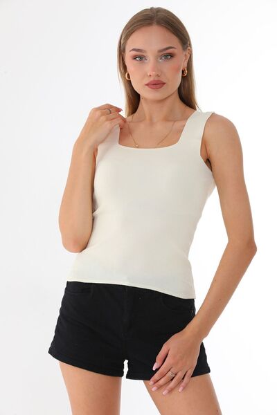 OnMODA Women's Blouse Strap Tank Top Thin Summer Square Neck Knitwear Women's Sweatshirt Pullover Inner Wear Women's Inner Wear