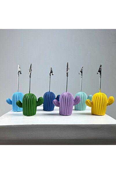 oasis decoration Kaktüs Not Tutucu 6'lı Set (yeşil - Lila - Nane - Açık Mavi -gri Mavi-sarı)