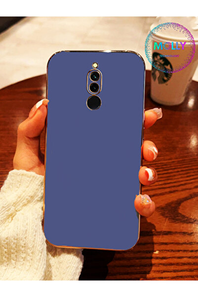 Molly Huawei MATE 10 LİTE İçin Petrol Mavisi Gold Detaylı Lüks Silikon Kılıf