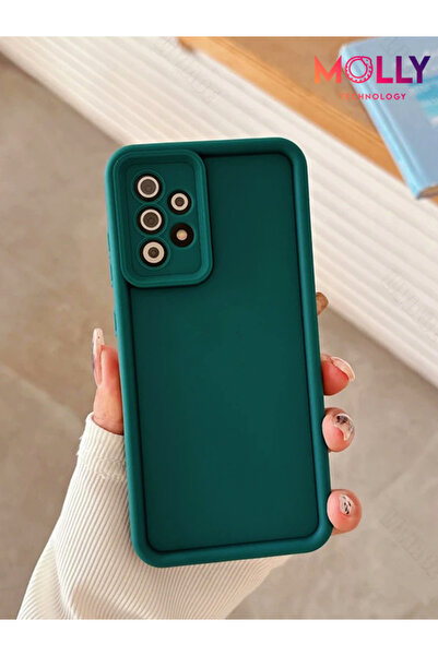 Molly Samsung Galaxy A13 İçin Çam Yeşili Kenarları Kalın Pan Silikon Kılıf