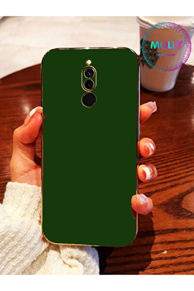 Molly Huawei MATE 10 LİTE İçin Koyu Yeşil Gold Detaylı Lüks Silikon Kılıf