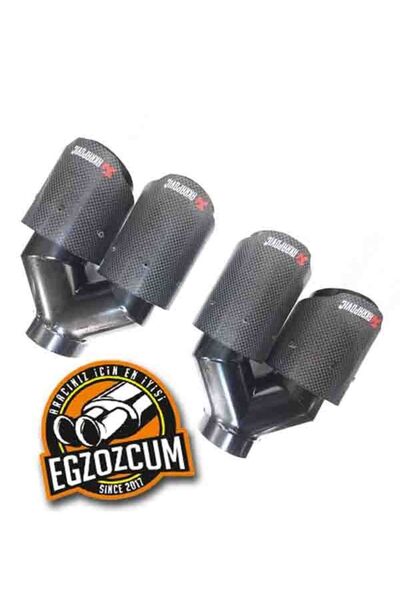 Akrapovic 76 Mm. Çiftli Sağ Ve Sol Takım Full Karbon Siyah Egzoz Eksoz Ucu - Egzozcum -