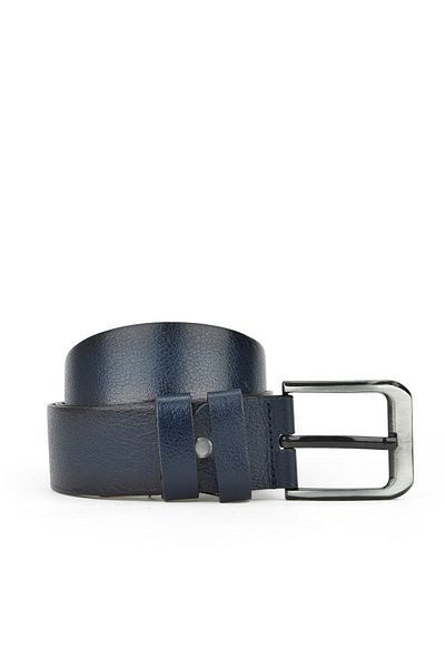 Ziya , Genuine Leather 4.5 cm Men's Belt 141980 Z202 Navy Blue