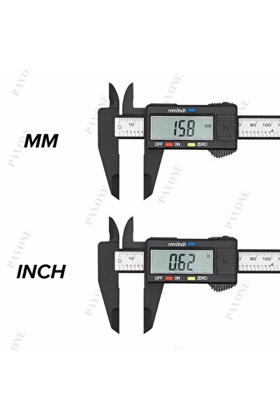 Pavone DİJİTAL KUMPAS CETVEL - 150 MM BÜYÜK BOY - PİLLİ - KALICI MAKYAJ KAŞ ÖLÇÜM VE DOĞRULAMA CETVELİ
