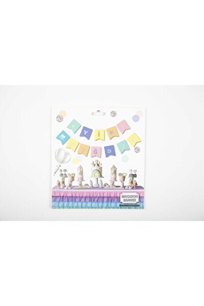 Macaron Banner La mulți ani Text pentru petrecerea de ziua de naștere