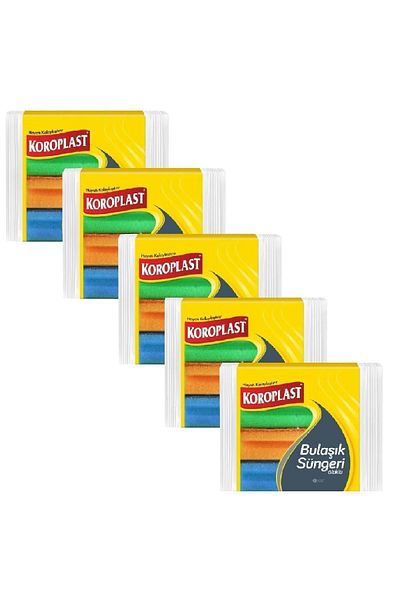 Koroplast Pack of 5 x 8 Corrugated Dish Sponges