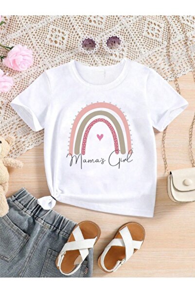 Pelna Παιδικό μοντέλο με βαμβακερό ουράνιο τόξο με στάμπα λευκό μπλουζάκι