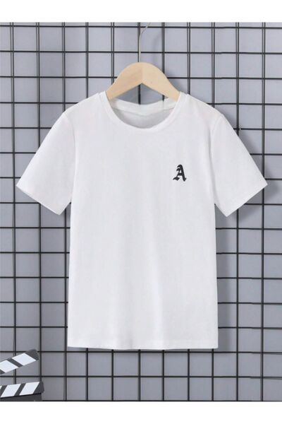 Pelna Tricou pentru copii din bumbac alb - cu imprimare litera A