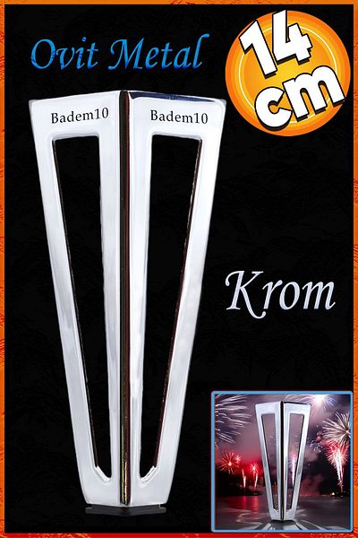 Badem10 Ovit Metal 14 cm Chrome Furniture Sofa Sofa Base Leg Feet