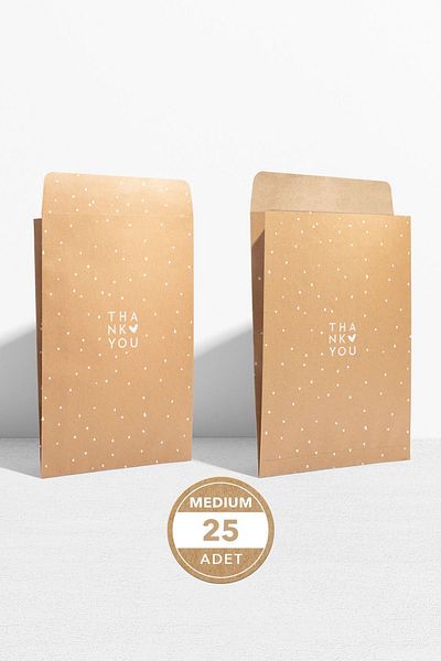 AkalBatu No1 25 Modern Series Cargo Envelopes - Kraft - 23X35X10 cm